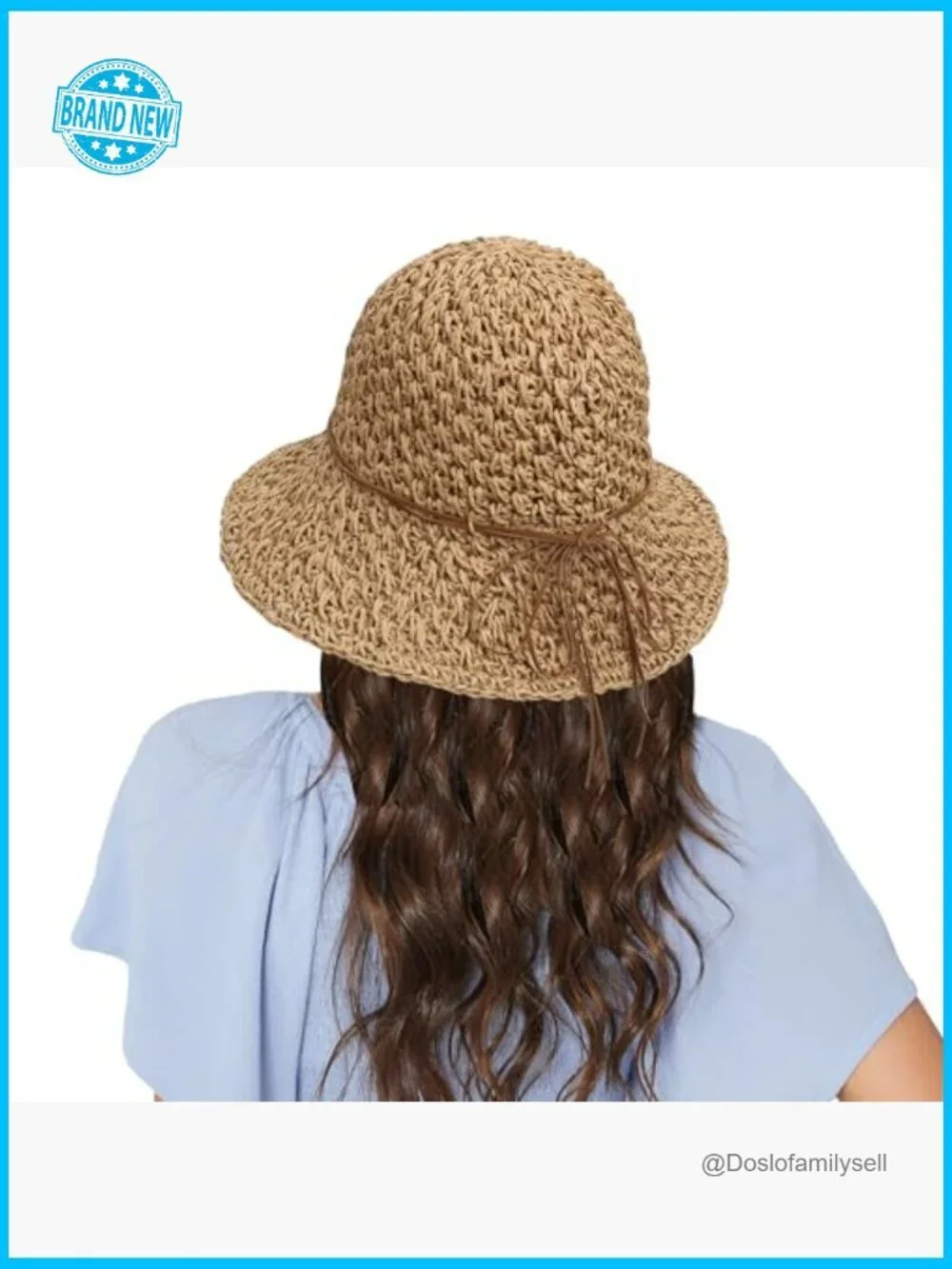 Wide Brim UPF50 Straw Sun Hat Floppy Beach Roll-Up Travel Essential